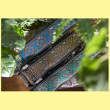 MĖLYNĖS - 4 cm pločio austos juostos antkaklis