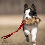 Meškėno kailio žaislas su amortizuota rankena DOGGIE ZEN - L dydžio